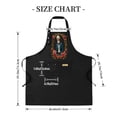 thumbnail image 5 of 2 Pack Adjustable Bib Apron with Floral & Front Pocket - Stylish Cooking Apron for Men & Women Featuring Traditional Attire Design with Turban & Roses, 5 of 6