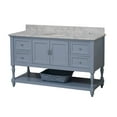 thumbnail image 3 of Beverly 60" Single Bathroom Vanity with Powder Blue Cabinet and Carrara Marble Top, 3 of 6