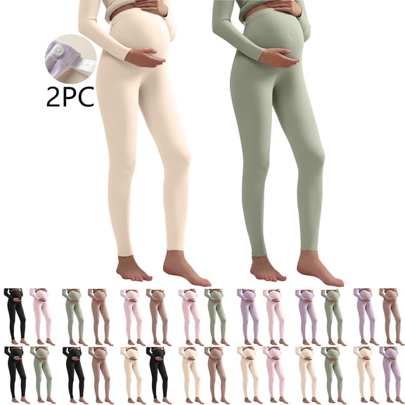 Women's Maternity Pants Maternity Pants Pregnant Women's Solid Color Adjustable Waistband Bottom Pants for Warmth And Underwear Brown Xxl