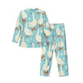 thumbnail image 2 of Bingfone Men'S Pajama Set 2 Piece Loungewear Pjs, Long Sleeve With Pajama Pants-White Geese And Flower, 2 of 9