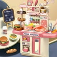 thumbnail image 6 of Fridja Kitchen Play Set with Accessories Mini Kitchen Set with Realistic Light Sound Steam Simulation Indoor Games Cooking Playset with Water Outlet Toys for Toddlers Children, 6 of 9