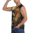thumbnail image 3 of Fotbe Leopard Reading Tarot Cards Men's Camiseta sin Mangas Estampada para Hombres, Playera Casual para Gimnasio, Entrenamiento, Playa-Medium, 3 of 7