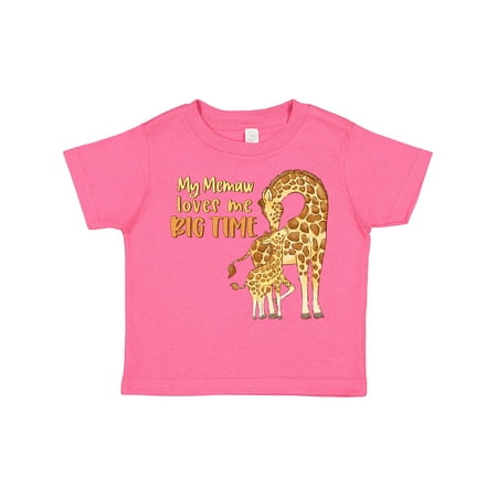

Inktastic My Memaw Loves Me Big Time Cute Giraffe Family Gift Toddler Boy or Toddler Girl T-Shirt