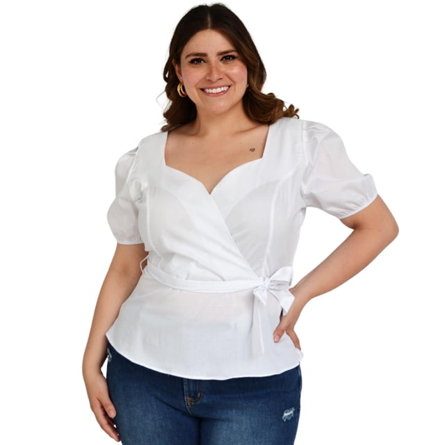 Blusa peplum Roman Fashion /Tallas Extras 0412 (Blanco) blanco 38 Roman Fashion BL-ELY-0412-BLANCO