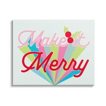 Make It Merry Bold Christmas Stripes Holiday Graphic Art Gallery Wrapped Canvas Print Wall Art