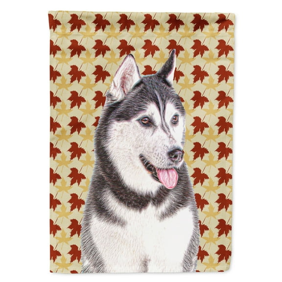Fall Leaves Alaskan Malamute House Flag