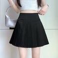 thumbnail image 5 of Levmjia Womens Pleated Short Skirt High Waist A Line Skirt Solid Color Anti Chafing Lined Mini Skirt Soft Stylish For Daily Dating Party Vacation Spring Summer Wear, 5 of 9