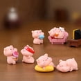 thumbnail image 4 of 12 Pcs Miniature Pigs Figurines Cute Pink Pig Family Toys Figures DIY Crafts for Fairy Garden Decoration, 4 of 7