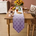 thumbnail image 5 of Table Runners 70 Inches Long, Moroccan Purple Cotton Linen Kitchen Dining Coffee Table Runner for Party Home Decor, Geometric Gradient Plaid Modern Tabletop Dresser Scarves Runner Decor 13x70 Inch, 5 of 9