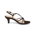 thumbnail image 3 of BLISSFUL STEP Women's Shoes Strappy Slingback Kitten Heel Sandals Coffee 8, 3 of 7
