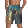 thumbnail image 4 of Uemuo Starry Sky Cloud Wolf Pattern Mens Swim Trunks Quick Dry Board Shorts with Mesh Lining, Stretch Beach Shorts Quick Dry No-Chafing Board Shorts-Medium, 4 of 9