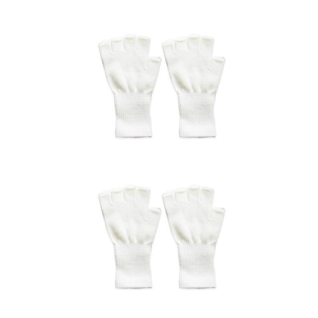 Guantes Qarigey 1 par sin dedos térmicos acrílico Blanco 2piezas