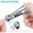 thumbnail image 2 of Nail Clippers for Seniors, Wide Jaw Fingernail Clippers and Angled Head Toenail Clippers for Thick Nail, Stainless Steel Professional Nail Cutter with File (Sliver Nail Clipper), 2 of 6