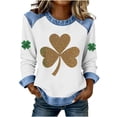 thumbnail image 3 of TaTaai St Patrick's Day Women's Long Sleeve Color Block Round Neck Shirt, Fashion Casual, Comfortable Fabric for Holiday Daily Wear Gift, 3 of 5
