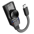 thumbnail image 2 of Black USB External Sound Card Virtual 7.1 Channel Adapter Plug For PC Laptop PS5, 2 of 5