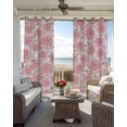 thumbnail image 4 of Pink Rose Floral Blackout Curtains for Bedroom Living Room, Flowers Leaves Pastoral Plant Classic 54 In Long Thermal Insulated Room Darkening Drapes Grommet Window Treatments, 52 x 54 In, 4 of 9