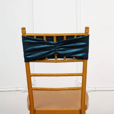 

Efavormart 5 Pack Navy Blue Velvet Ruffle Stretch Chair Sashes Decorative Velvet Chair Bands