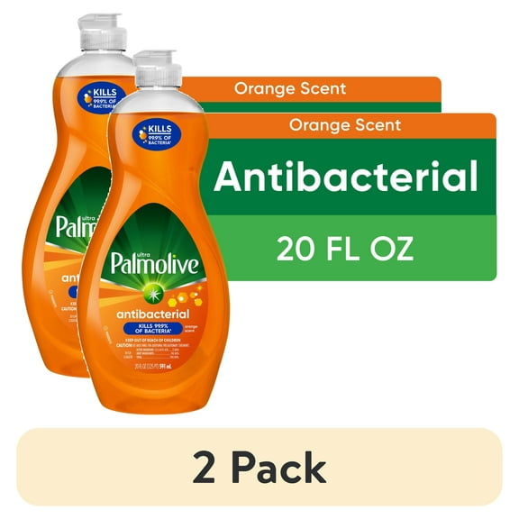 (2 pack) Palmolive Ultra Concentrated Antibacterial Liquid Dish Soap, Orange Scent - 20 Fluid Ounce
