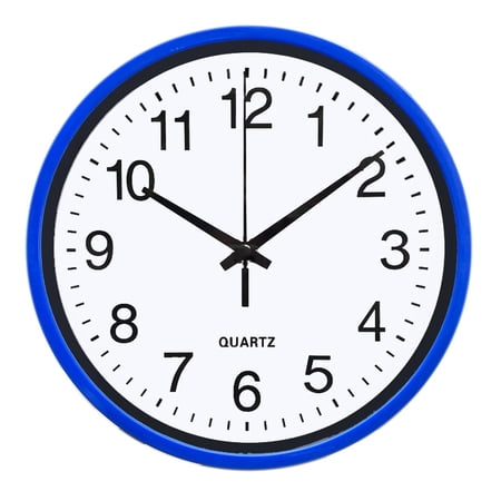 DESIGNICE Wall Clock,Silent Sweep Movement Small Wall Clock,Eco-Friendly Wide Metal Frame Bathroom Clock,8,Blue