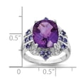 thumbnail image 3 of Sterling Silver Rhodium-plated Amethyst, Tanzanite & Diamond Ring - Size 6, 3 of 3