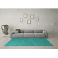 thumbnail image 3 of Ahgly Company Indoor Square Solid Turquoise Blue Modern Area Rugs, 8' Square, 3 of 4