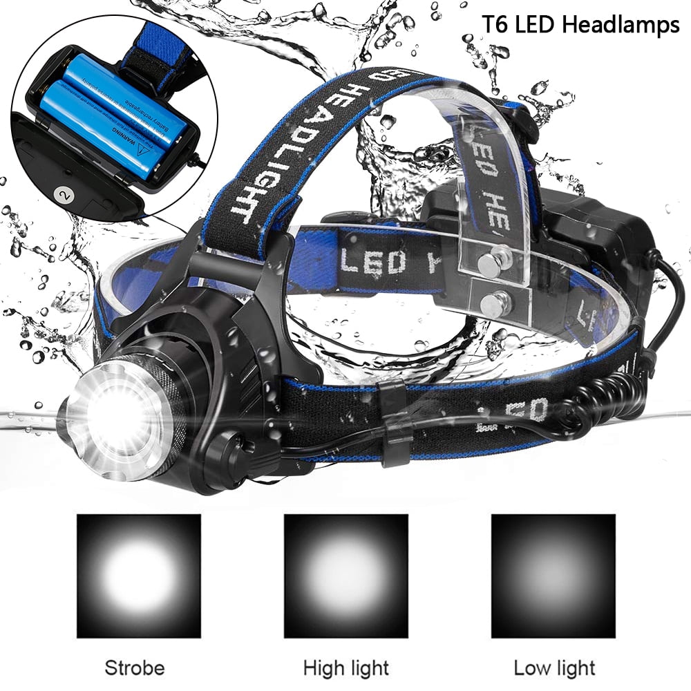 90000LM Waterproof Head Lamp Torch Headlight LED USB Rechargeable Headlamp Fish