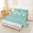 thumbnail image 2 of jejeloiu Airy Border King Sheets For Men Women,Soft Print Bedding,Mint White,4pcs,1 Flat Sheet, 1 Fitted Sheet and 2 Pillowcases, 2 of 6