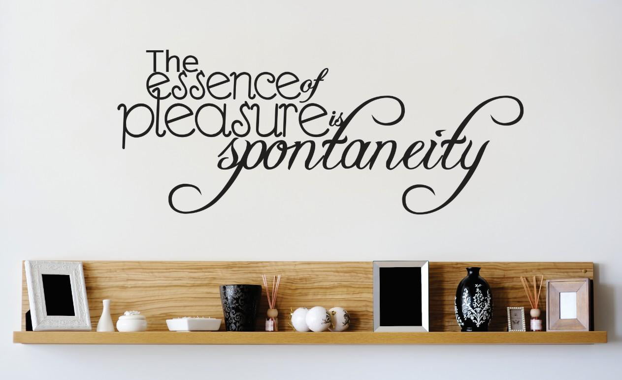 The Essence of Pleasure is Spontaneity Inspirational Wall Decal Vinyl Art J25 
