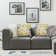 thumbnail image 3 of Nawypu  Throw Pillow Cover Black Floral Watercolor Bright Summer Pattern Yellow and Blue Abstract Flowers Gray Simple Botanica Home Decor Pillowcase for Sofa 2pc 12x12in, 3 of 6