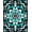 Turquoise, Pattern 2, variant on ODIKA 2x3 Machine Washable Non-Slip Area Rug, Seaside Lotus Bloom Interlocking with Ornate Botanical High Traffic Rug, Turquoise, 715016