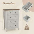 thumbnail image 3 of Gymax 38'' Farmhouse Chest of Drawers w/ 5 Folding Fabric Drawers & Anti-tipping Kit Gray, 3 of 10