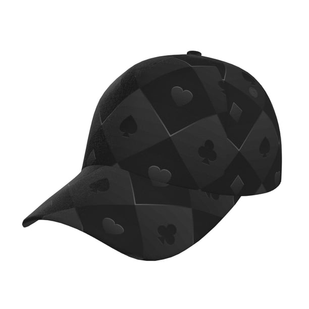 Fotbe Black Poker Gorro Clásico de Béisbol, Gorra Ajustable con Broche Snapback, Gorro de Exterior de Algodón Suave