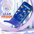 thumbnail image 4 of YOLAY 15oz Kids Water Bottle For School Boys and Girls, Water Bottle with Straw Lid Leak-Proof, Spill Proof, Easy Clean and Dishwasher Safe with Re-Usable and BPA Free - Trucks, 4 of 8