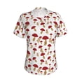 thumbnail image 2 of Uemuo Red Mushroom Printed Women's Classic V-Neck T-Shirt - Soft, Breathable, Moisture-Wicking, Perfect for Casual, Office, Travel, and Everyday Wear-Medium, 2 of 5