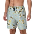 thumbnail image 1 of Balery Bees Bañador para hombre, shorts de playa de secado rápido con entrepierna y forro de compresión-Medium, 1 of 6