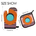 thumbnail image 2 of Yayeee Oven Mitts and Pot Holder Set of 2 Heat Resistant Kitchen Gloves Baking Hot Pad, Orange Circle, 2 of 5