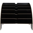 thumbnail image 1 of Tabletop Brochure Holder Document Organizer Desk Accessories Fan-Shaped Wood 14×10.6×10.6In 1Set Stackable Letter Tray, 1 of 1