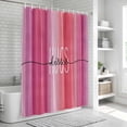thumbnail image 5 of Happy Valentine's Day Shower Curtain Set - Long 72" x 84" Washable Bathtub Curtain with 12 Hooks, Valentines Pink Gradient Striped Waterproof Fabric Stall Shower Curtains for Bathroom/Bathtub Décor, 5 of 6