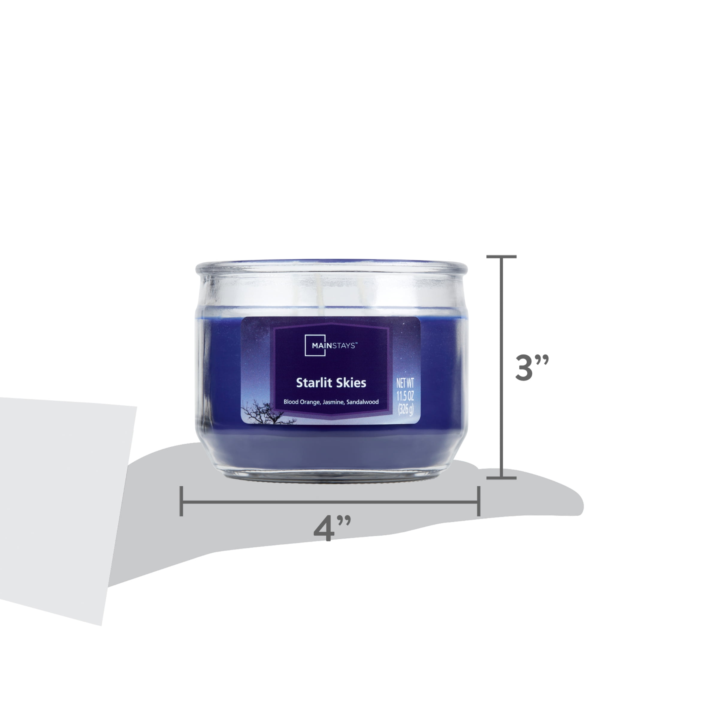 (4 pack) Mainstays Starlit Skies Scented 3-Wick Glass Jar Candle, 11.5 oz