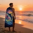 thumbnail image 4 of Amzcrzy Polyester Ocean Elements Beach Towel Oceans-Themed Beach Towel Starfishs Seashells and Sea Turtle Fast-Drying Absorbent Bath Towel Microfiber Beach Towel Non-Functional Blankets, 4 of 6
