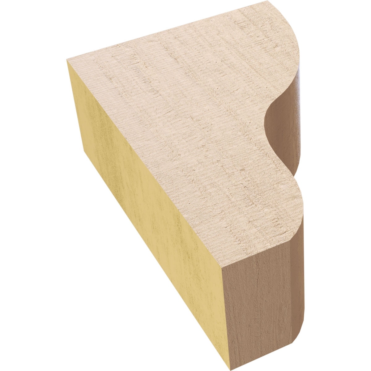 2"W x 4"D x 6"H Classic Greensboro Rough Cedar Woodgrain TimberThane Corbel, Primed Tan