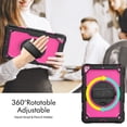 thumbnail image 3 of Case for iPad Air 3rd Generation 2019/iPad Pro 10.5 Inch 2017 with Screen Protector, 360 Degree Rotating Kickstand Hand Strap Heavy Duty Shockproof Cover with Shoulder Strap, Rose PC, 3 of 7