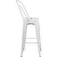 thumbnail image 6 of Commercial Grade 30" H White Metal Indoor-Outdoor Barstool with Back, 6 of 9
