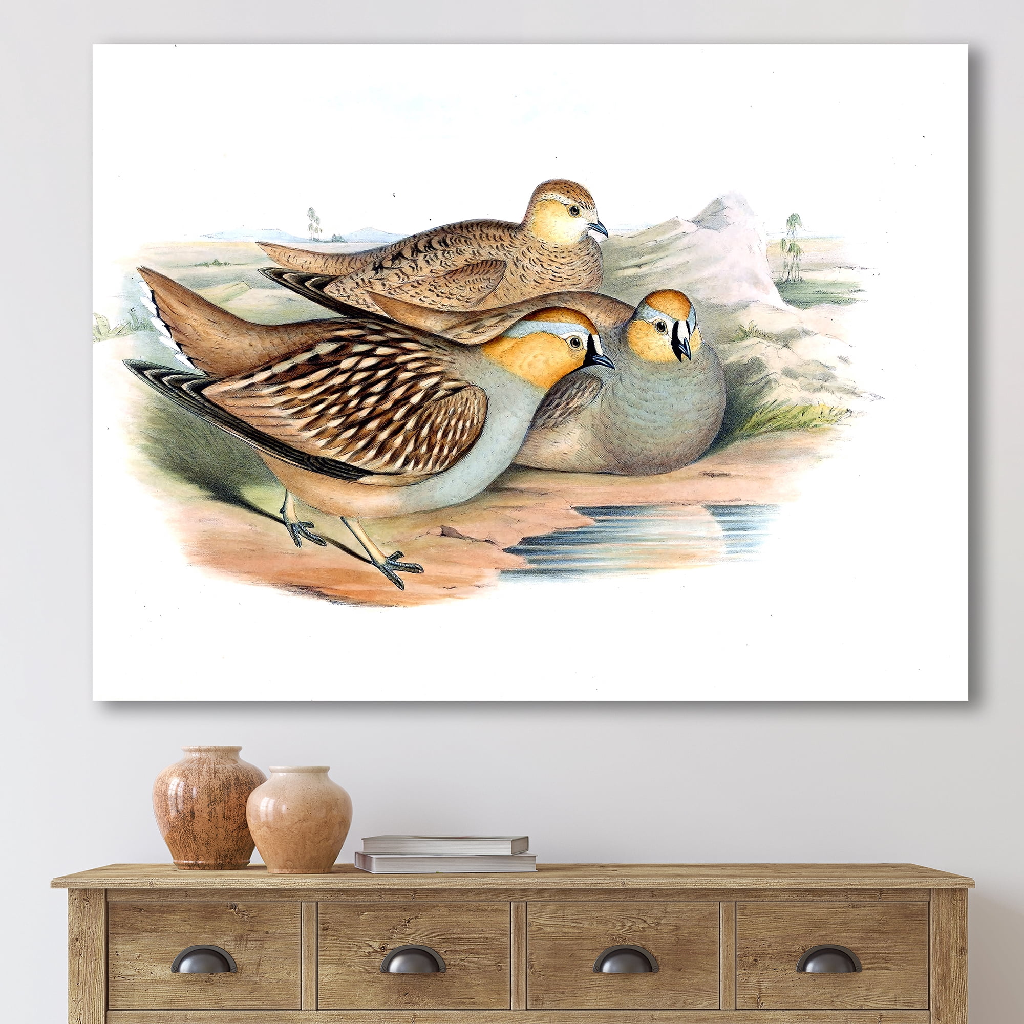 Designart ' Ancient Birds In The Wild III ' Traditional Canvas Wall Art Print