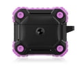 thumbnail image 1 of Anti-Scratch Case for AirPods 3 2021 Released, Allytech Hard PC and Soft TPU Corner Protective [LED Visible][Supports Wireless Charging] Anti-Lost Keychain Skin for Airpods 2021(3rd Gen), Purple+Black, 1 of 6