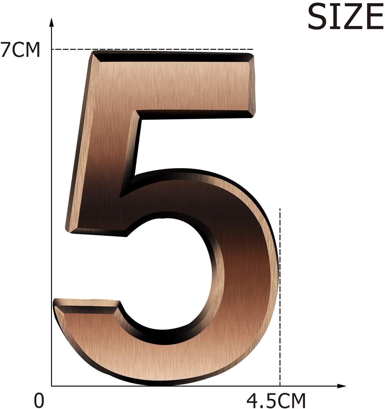 20 Pieces House Numbers Mailbox Numbers 0-9, 3D Door Address Numbers Self Adhesive Mailbox Numbers Sticker or House, Apartment, Office, Hotel Room, Mailbox Signs (Bronze, 2.76 Inch)