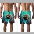 thumbnail image 3 of luoweisi Men's Beach Shorts Quick Dry Swim Trunks with Mesh Lining Sea Turtle L, 3 of 5