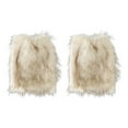 thumbnail image 3 of harmtty Faux Fur Leg Warmers Women Girls Furry Boot Covers Fuzzy Shoes Cuff Cover Cozy Winter Calf Warmers for Parties Street Wear, 3 of 8