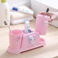 thumbnail image 2 of Kawaii Sanrio Hello Kitty Toothbrush Holder Cartoon Plastic Toothbrush Holder Mouthwash Cup Toothpaste Tube Storage Rack, 2 of 7
