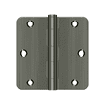 thumbnail image 2 of Deltana S35R415A 3-1/2" x 3-1/2" x 1/4" Radius Hinge; Residential Thickness; Antique Nickel Finish, 2 of 2